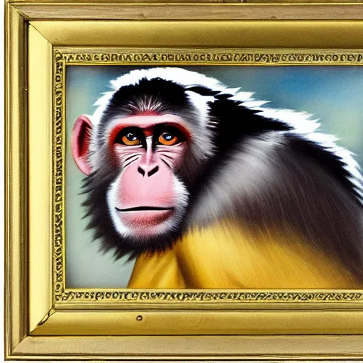 Image similar to five star award winning monkey Oil Painting