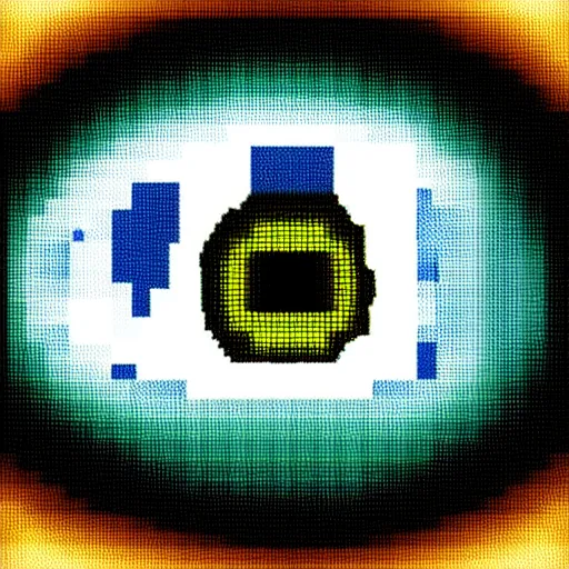 Image similar to a detailed picture of an eye, pixel art, 8 bit