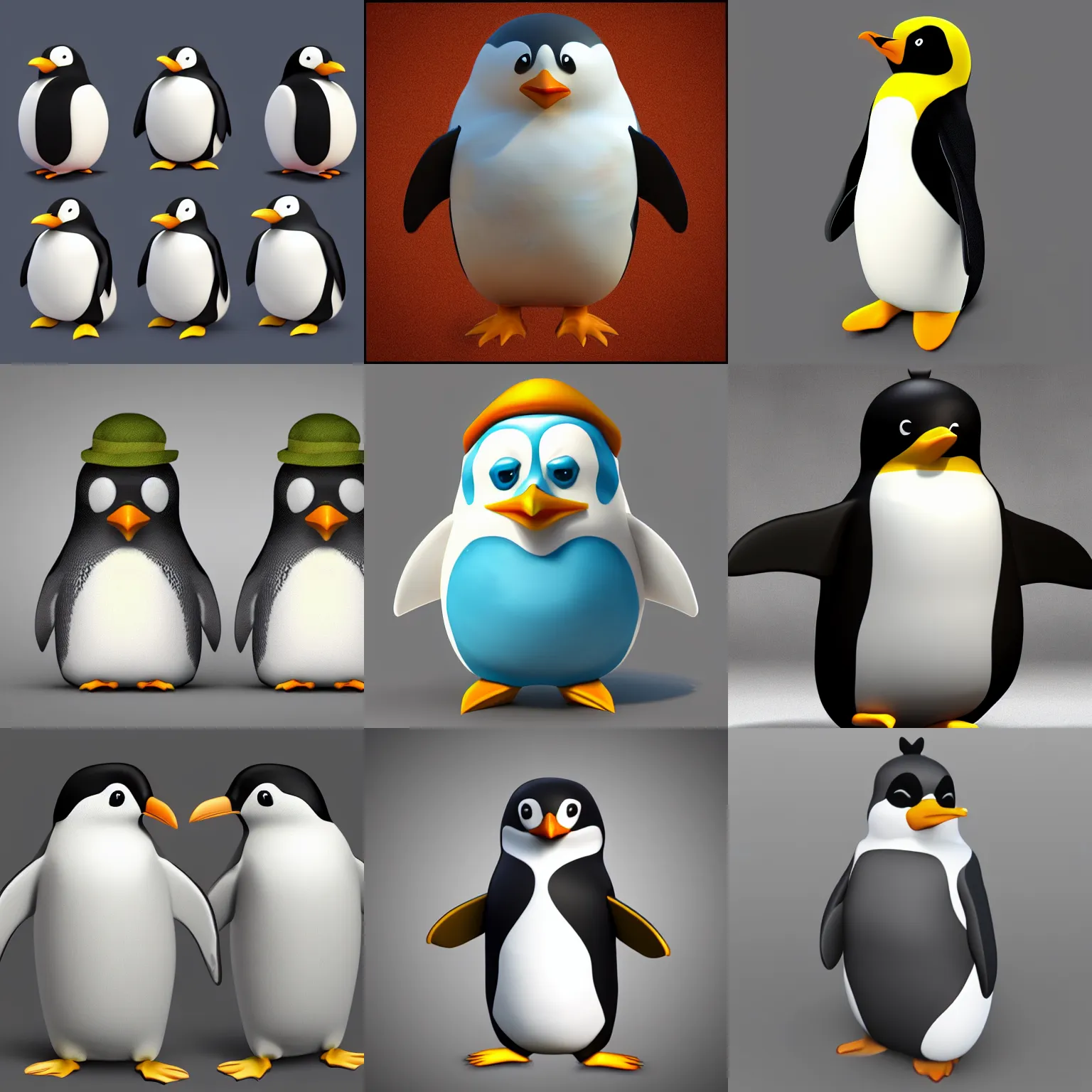 Prompt: fat penguin unity asset, high quality, 3D models,stylized