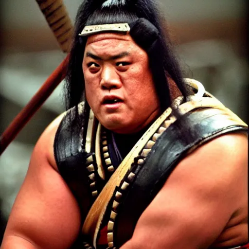 Image similar to rikishi from wwe as samurai, film still