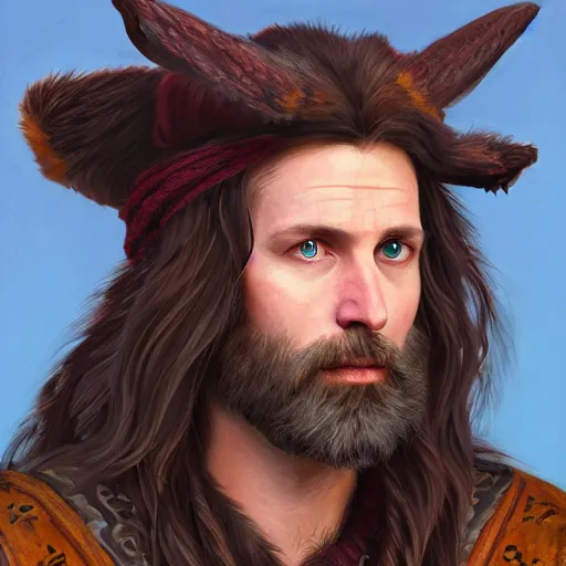 Prompt: A professional digital portrait painting of a D&D druid, painted by Wes Anderson, 4k, digital art, trending on cgsociety, highly detailed, head and shoulders shot, shallow depth of field, professional lighting, airbrush,