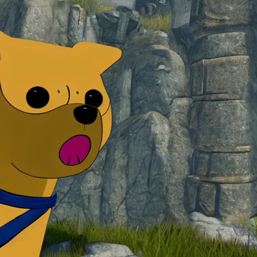 Image similar to Jake the Dog from Adventure Time in Skyrim