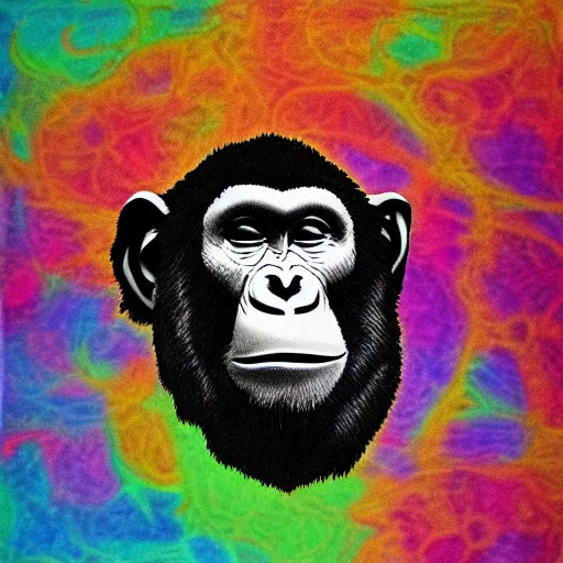 Image similar to stoned ape theory, psilocybin mushrooms, abstract, evolution