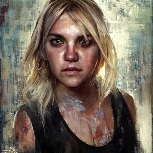 Image similar to jamie lynn spears and anna faris morphed together, hybrid, jeremy mann painting