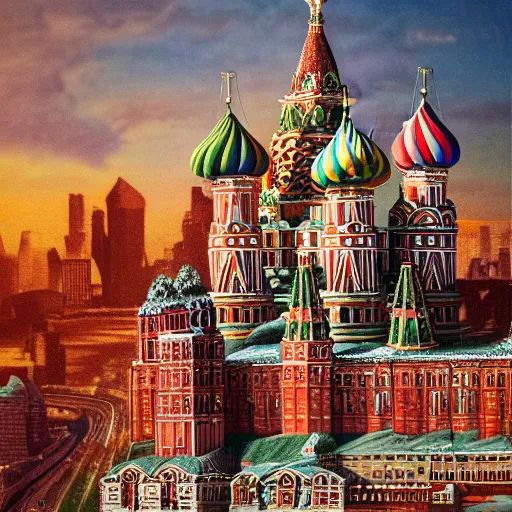 Image similar to city of moscow made of clay, 1 9 2 0 ’ s colored pencil, highly detailed, highly accurate, abstract art, deep aesthetic, 8 k, highly ornate intricate details, cinematic lighting, rich colors, ray tracing, hyperrealistic, photorealistic, cinematic landscape, trending on artstation,