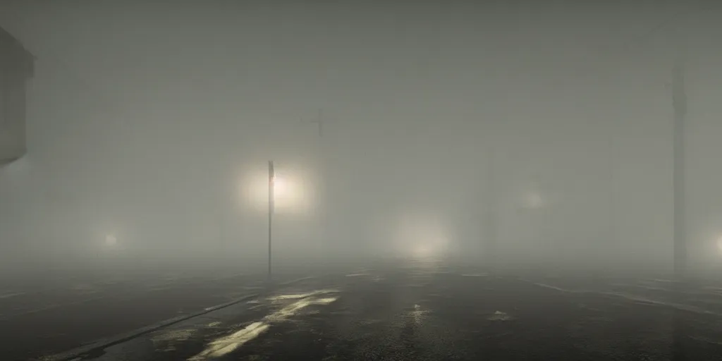 Prompt: a photo of 8k Silent Hill towns and point of interests, cinematic lighting, heavy fog, dim lighting, trending on artstation, 4k, hyperrealistic, focused, extreme details, unreal engine 5, cinematic, masterpiece, high resolution, detailed