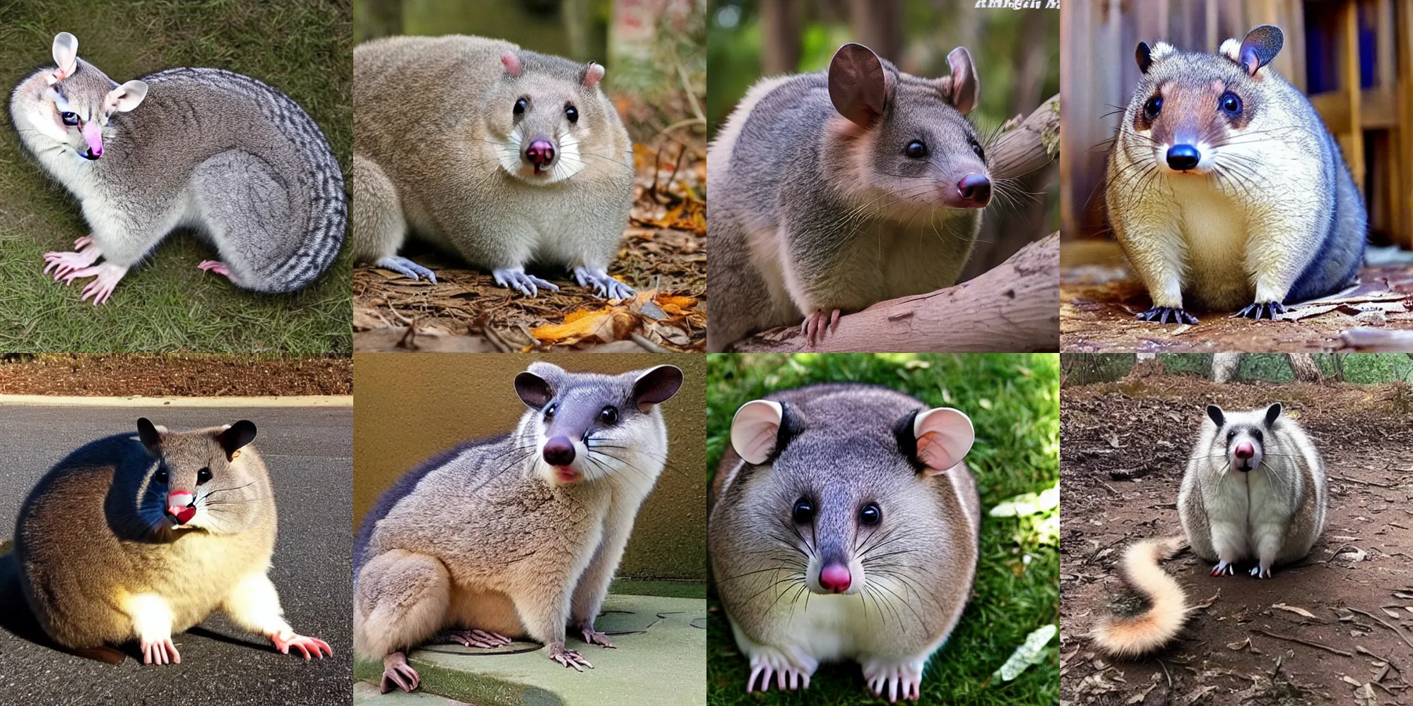 Prompt: photo of the biggest roundest possum (he's a very good boy)