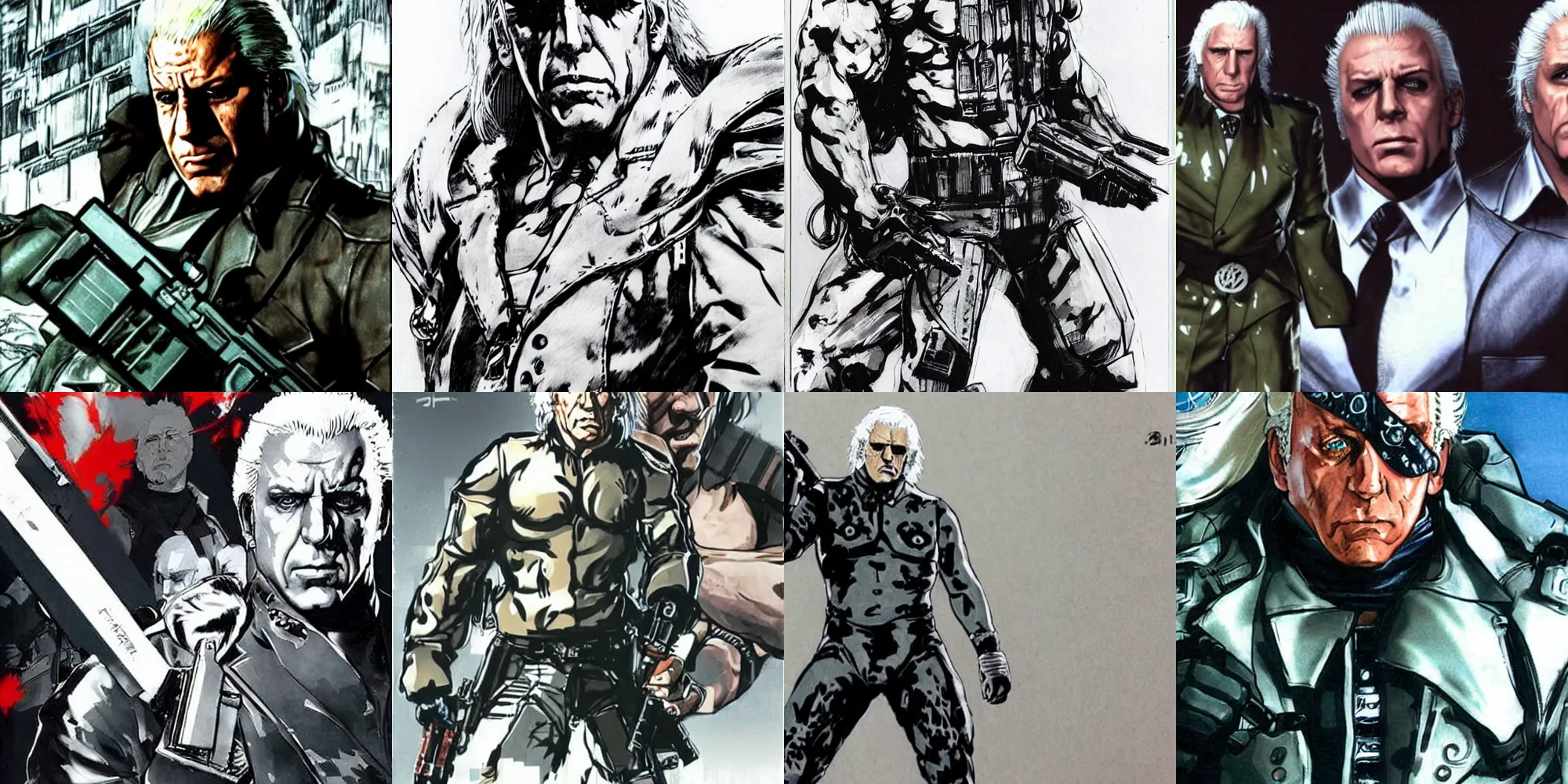 Prompt: ric flair in metal gear solid, drawn by yoji shinkawa, high detailed