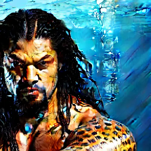 Image similar to portrait of roman reigns as aquaman, under the ocean