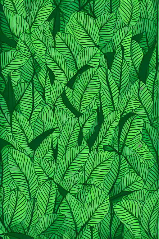 Image similar to minimalist boho style art of a green leave, illustration, vector art