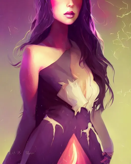 Image similar to a portrait of a beautiful full body Stella Maeve dark magic, spooky, art by lois van baarle and loish and ross tran and rossdraws and sam yang and samdoesarts and artgerm, digital art, highly detailed, intricate, sharp focus, Trending on Artstation HQ, deviantart, unreal engine 5, 4K UHD image