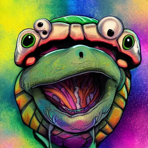 Image similar to a cute turtle monster ,colorful, digital art, fantasy, magic, trending on artstation, ultra detailed, professional illustration by Walt Disney