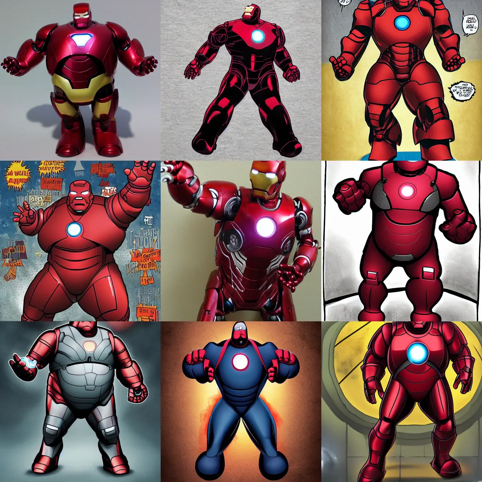 Prompt: morbiusly obese iron man