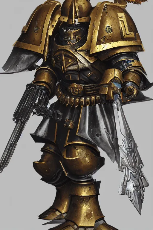 Image similar to armor portrait heros warhammer 4 0 k horus heresy fanart - the primarchs emperor by johannes helgeson animated with vfx concept artist & illustrator global illumination ray tracing hdr fanart arstation zbrush central hardmesh 8 k octane renderer