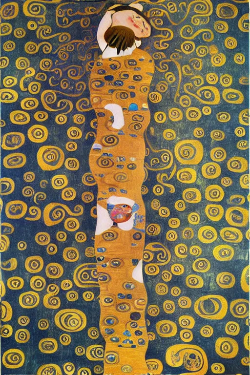 Image similar to iphone selfie by gustav klimt