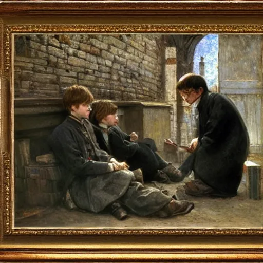 Image similar to harry potter, by jules bastien - lepage