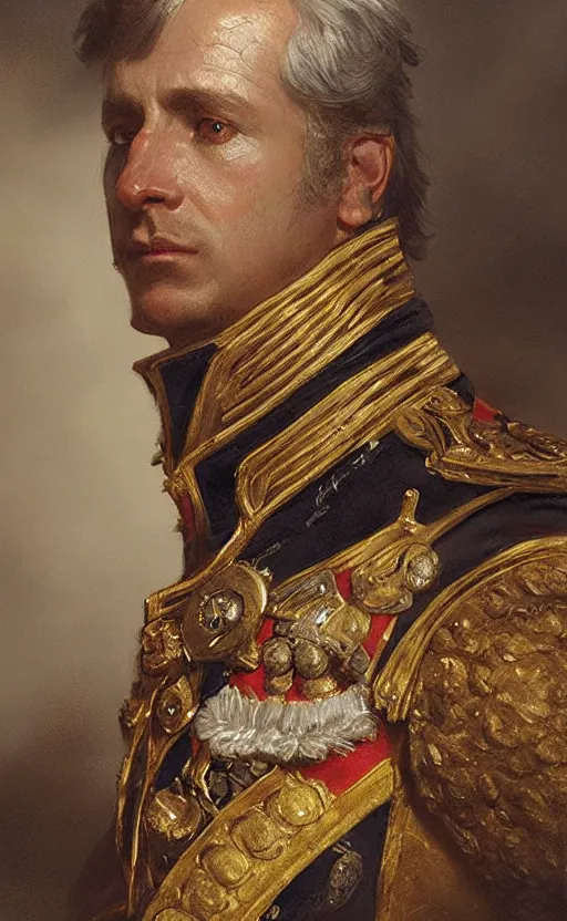 Prompt: Portrait of a napoleonic admiral, male, detailed face, napoleonic, highly detailed, cinematic lighting, digital art painting by greg rutkowski