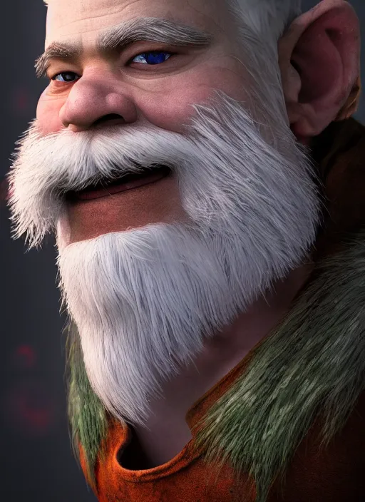 Prompt: dwarf with white hair, red iris, long beard, pale snow white skin, full body character portrait, colorful, octane render, unreal engine, studio lighting, photorealistic, digital art
