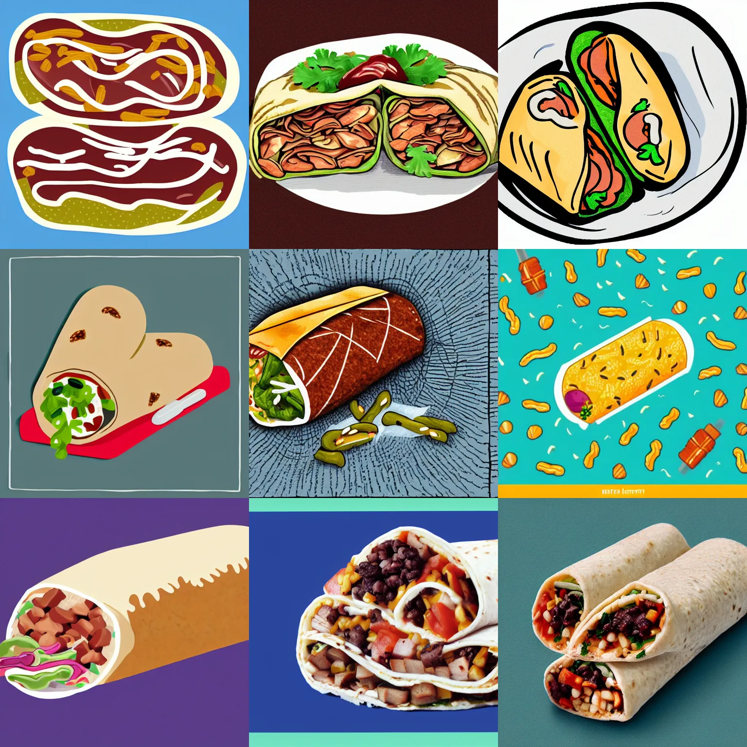 Prompt: medical illustration of a burrito