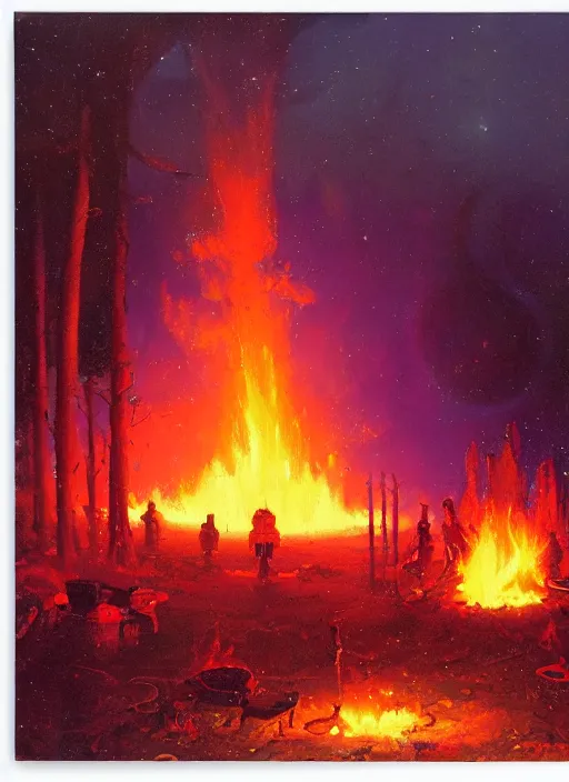 Image similar to camp fire by paul lehr,