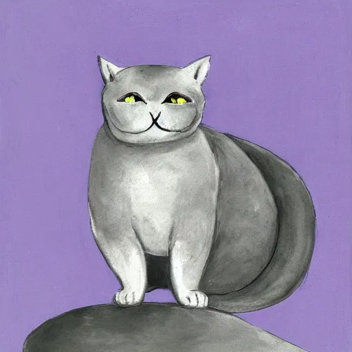 Image similar to a grey cat on a cloud