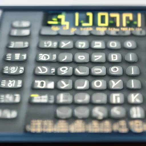 Prompt: photo still of futuristic calculator, 8 k, 8 5 mm f 1. 8