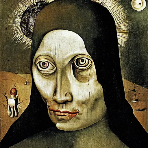 Prompt: a surrealist painting of the eyes of the sun by hieronymus bosch