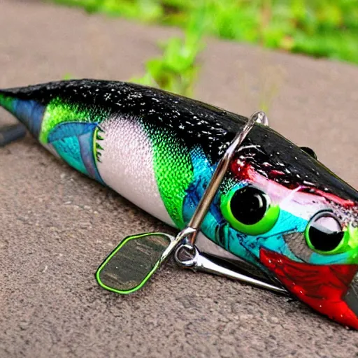 Image similar to Pop Wonder NFT - Alien Bog Friendly Monster fishing-pole-and-bait, Art