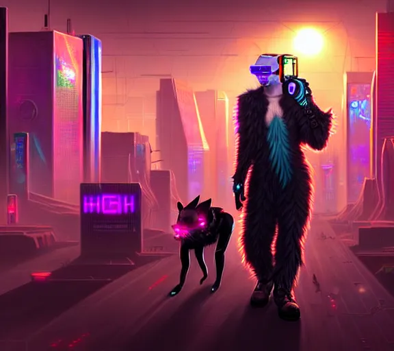 Image similar to high - resolution photograph from a cyberpunk era furry fandom convention ( midwest furfest 2 0 4 7 ), taking place after the genetic revolution and singularity. photorealistic.