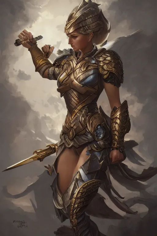 Image similar to amazon valkyrie athena, d & d, fantasy, portrait, highly detailed, headshot, digital painting, trending on artstation, concept art, sharp focus, illustration, art by artgerm and greg rutkowski and magali villeneuve