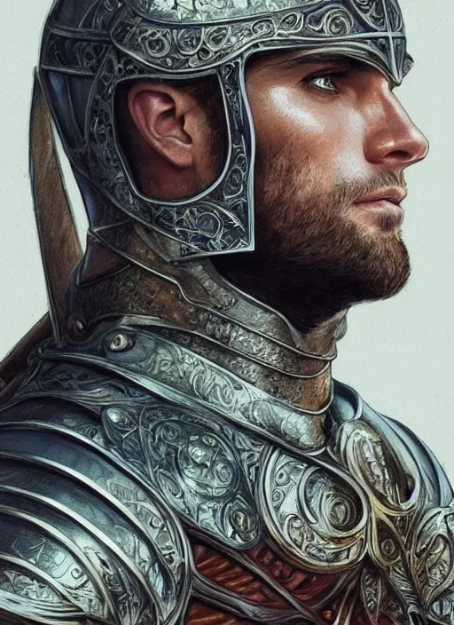 Prompt: Henry Cavill as a medieval Knight, beautiful detailed eyes, cute, fantasy, intricate, elegant, highly detailed, digital painting, 4k, HDR, concept art, detailed jewelry, smooth, sharp focus, illustration, art by Artgerm, H R Giger and Alphonse Mucha