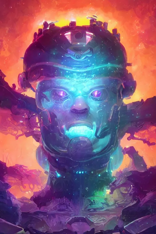 Prompt: Portrait of Galactus in neon forest, digital art from artstation by Andreas Rocha and Greg Rutkowski and Peter Mohrbacher