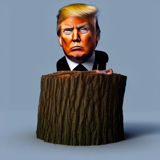 Prompt: donald trump is a stump, hyperdetailed, artstation, cgsociety, 8 k