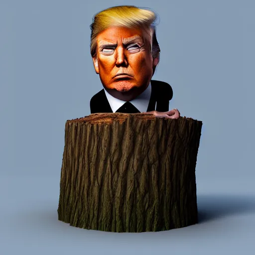 Image similar to donald trump is a stump, hyperdetailed, artstation, cgsociety, 8 k