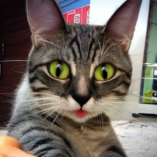 Image similar to selfie of a funny cat