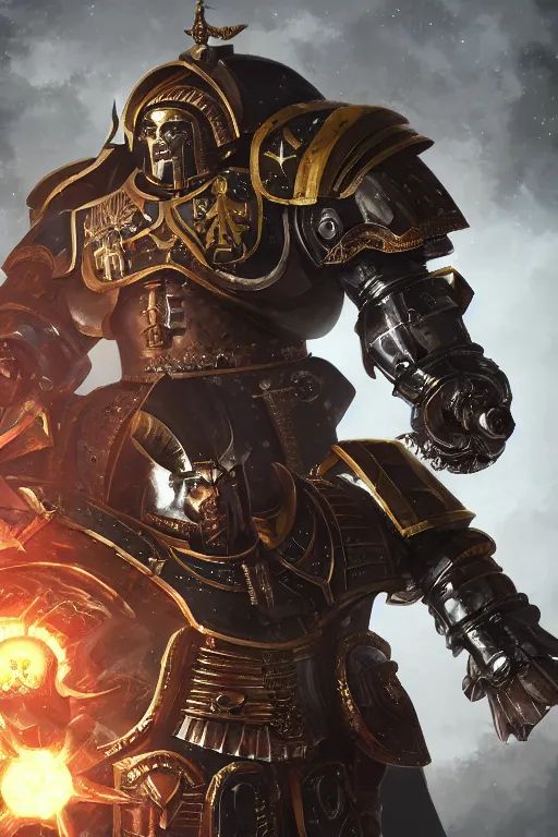 Image similar to armor portrait heros warhammer 4 0 k horus heresy fanart - the primarchs emperor by johannes helgeson animated with vfx concept artist & illustrator global illumination ray tracing hdr fanart arstation zbrush central hardmesh 8 k octane renderer comics stylized