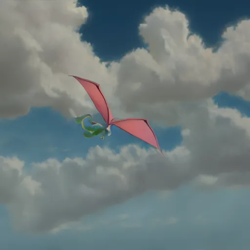 Image similar to luck dragon falcore soaring in the sky, 8 k character concept art, style of hayao miyazaki, 8 k rendering, vray, drum scanner