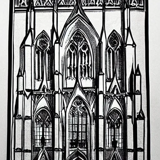 Prompt: Gothic cathedral. Tattoo design.