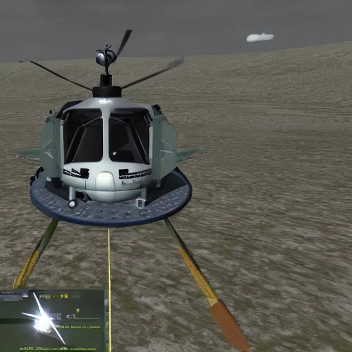 Prompt: helicopter in Kerbal Space Program