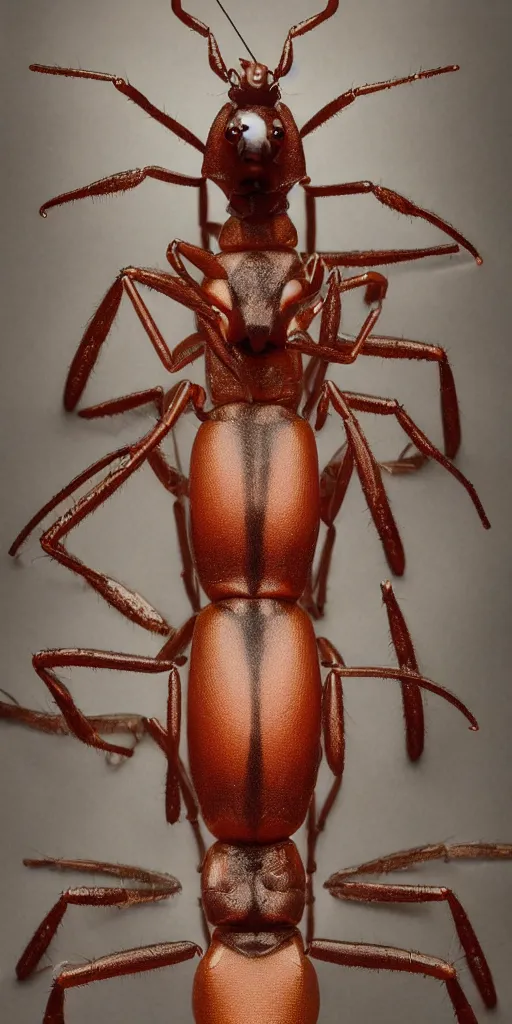 Image similar to A detailed painted portrait of a giant ant queen, trending on artstation by Peter Kemp and Monia Merlo