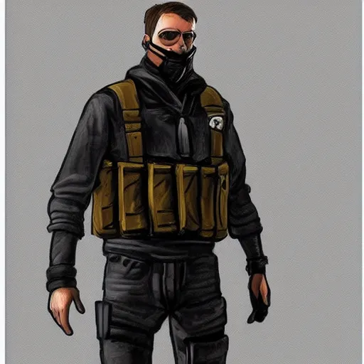 Image similar to CSGO concept art of a russian spy operative