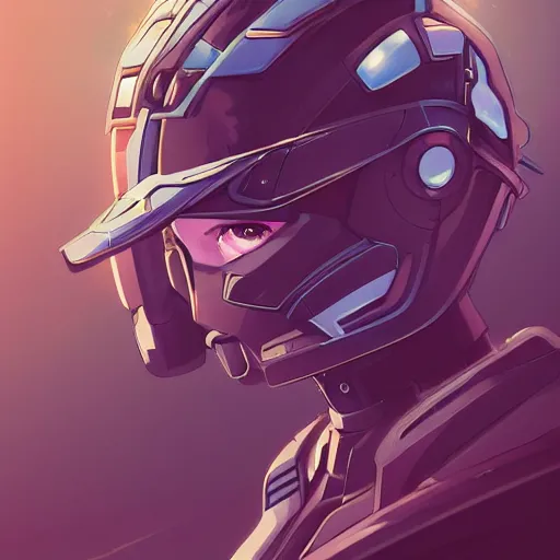 Image similar to a portrait of a stunning beautiful elite elizabeth olsen gundam pilot, with an intricate, detailed, urban inspired hiphop afro futuristic helmet, vector behance hd jesper ejsing, rhads, makoto shinkai, lois van baarle, ilya kuvshinov, rossdraws, hd, 3 2 k, ilya kuvshinov, gustav klimt