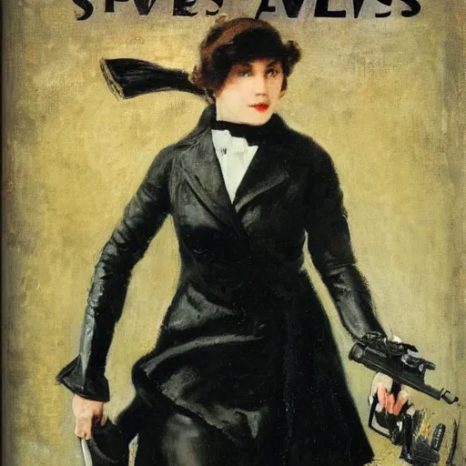 Image similar to action heroine spy by alfred stevens