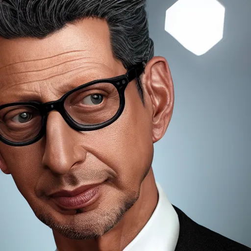 Prompt: !! hyperrealistic!! image of jeff goldblum, by thomas eakes & xiang duan, perfect facial symmetry, dim volumetric cinematic lighting, photorealistic, 8 k octane beautifully detailed render, post - processing, extremely hyper - detailed, intricate, lifelike texture, epic composition, masterpiece, trending on artstation, stunning,