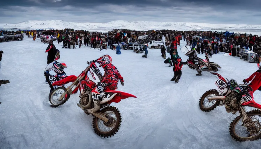 Prompt: motocross at the north pole