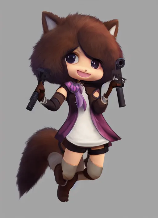 Image similar to female furry mini cute style, character adoptable, highly detailed, rendered, ray - tracing, cgi animated, 3 d demo reel avatar, style of maple story and zootopia, maple story gun girl, fox from league of legends chibi, soft shade, soft lighting