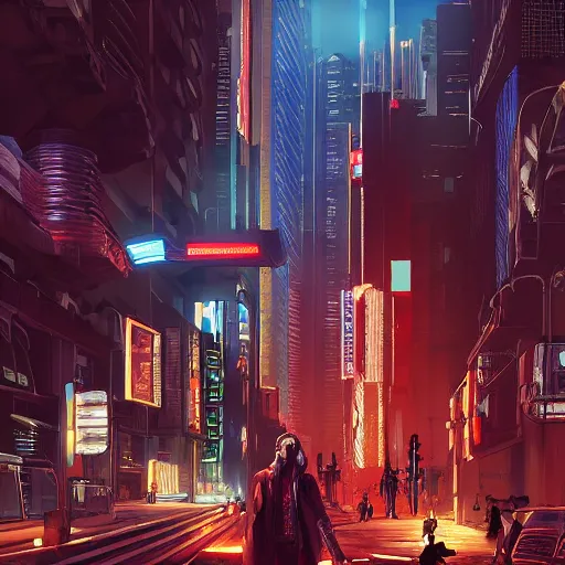 Image similar to cyberpunk people on desolate street, artgerm, highly detailed, hyper realistic, communist future