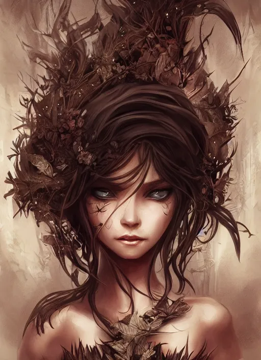 Prompt: beautiful forest nymph brown skin, venizian era, demonic eyes, dark fantasy, extremely detailed, sharp focus, smooth, digital illustration, by rossdraws, frank franzzeta, sakimichan, corrected hand, perfect hands