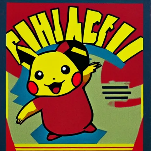 Prompt: Beautiful Poster of a Pikachu, Soviet Propaganda