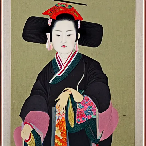 Image similar to hinese style portrait of a lady